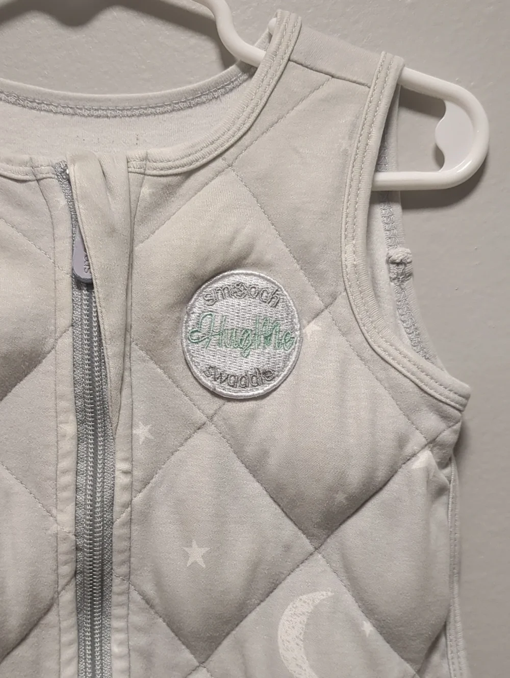 SMOOCH Babies HugMe Baby Infant Quilted Sleep Sack Gray White - Size 6-12 Months